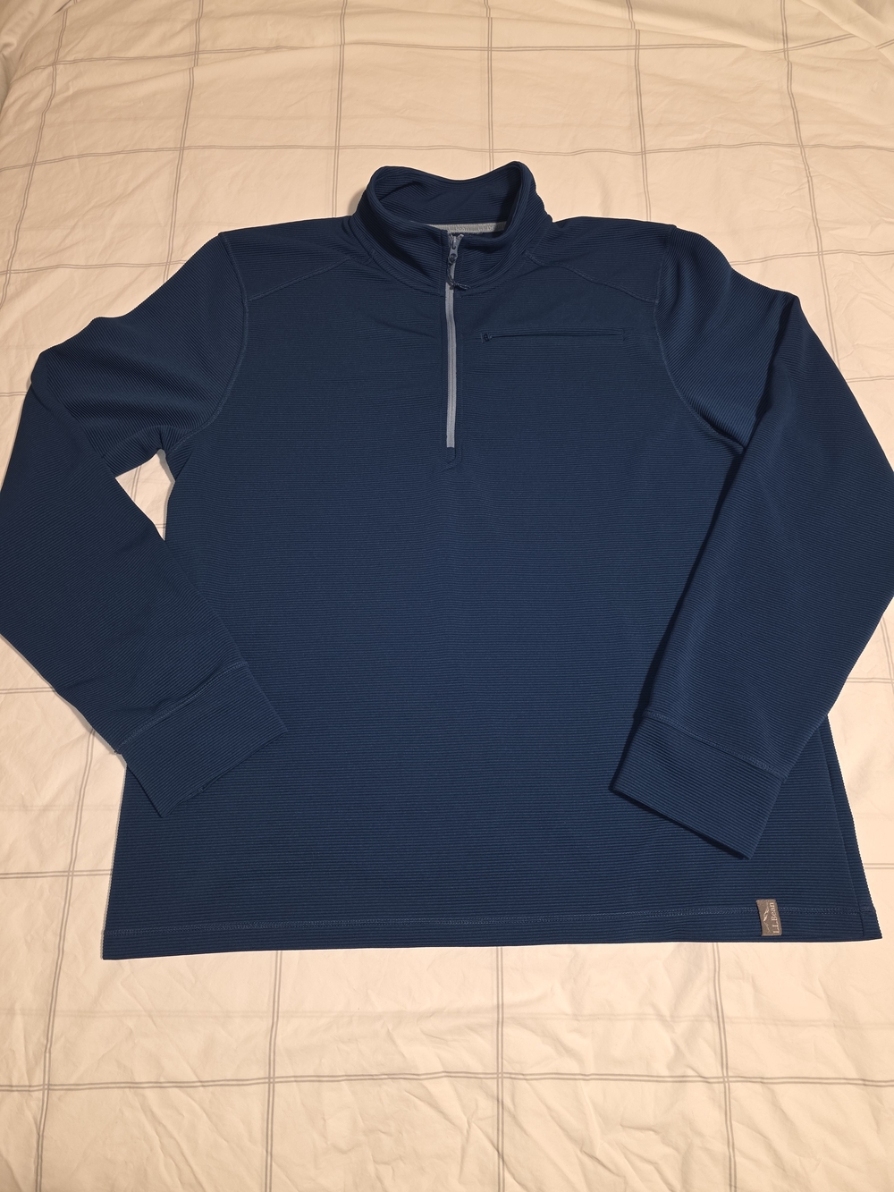 L.L. Bean Men's Navy Quarter-Zip Sweater Large